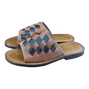 Re Ferdinando  Men’s size 9.5-10 Brown Leather Slides sandal